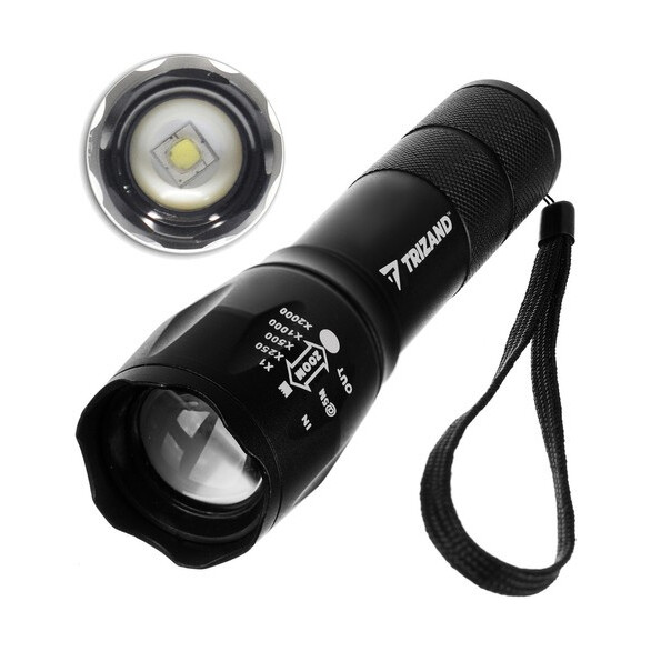 Uppladdningsbar ficklampa zoom t6 cree led 5w