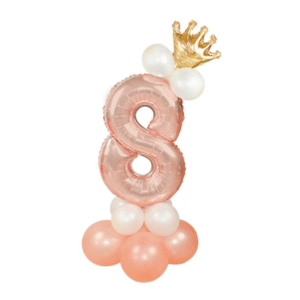 Stor Stående Sifferballong Set | Roséguld Metallic Nummer 8 110cm
