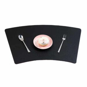 4-Pack Bordstablett i Konstläder Båge Svart 43x30cm