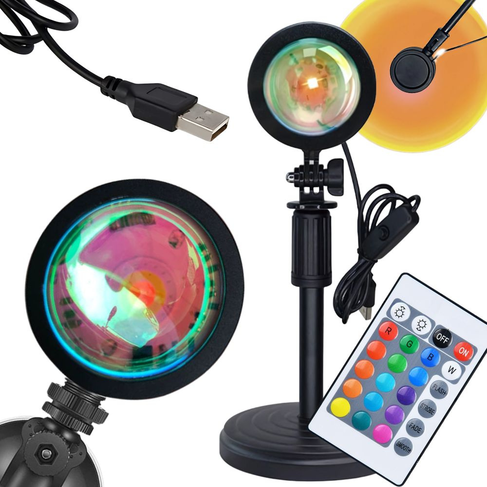 Sunset lamp - solnedgångslampa rgb stämningsbelysning med fjärrkontroll