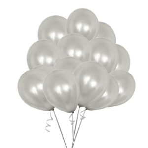 10-Pack Silver Metallic Ballonger 12" 30cm