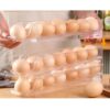 2-pack äggdispenser för kylskåp | ägglåda för 14 ägg transparent