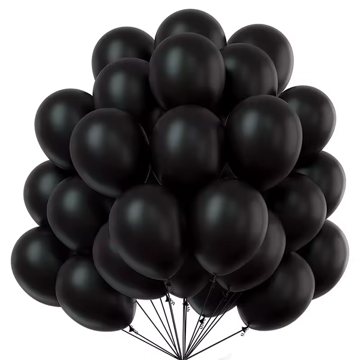 25-pack svarta ballonger 10" 25cm