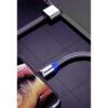 Magnetisk 3-i-1 laddkabel usb/micro/typ-c/lightning 1m svart