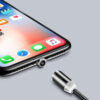 Magnetisk 3-i-1 laddkabel usb/micro/typ-c/lightning 1m svart