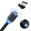 Magnetisk 3-i-1 laddkabel usb/micro/typ-c/lightning 1m svart