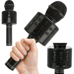 Karaokemikrofon med högtalare bluetooth svart