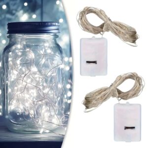 2st Batteridriven LED Ljusslinga Kall Vit 1m