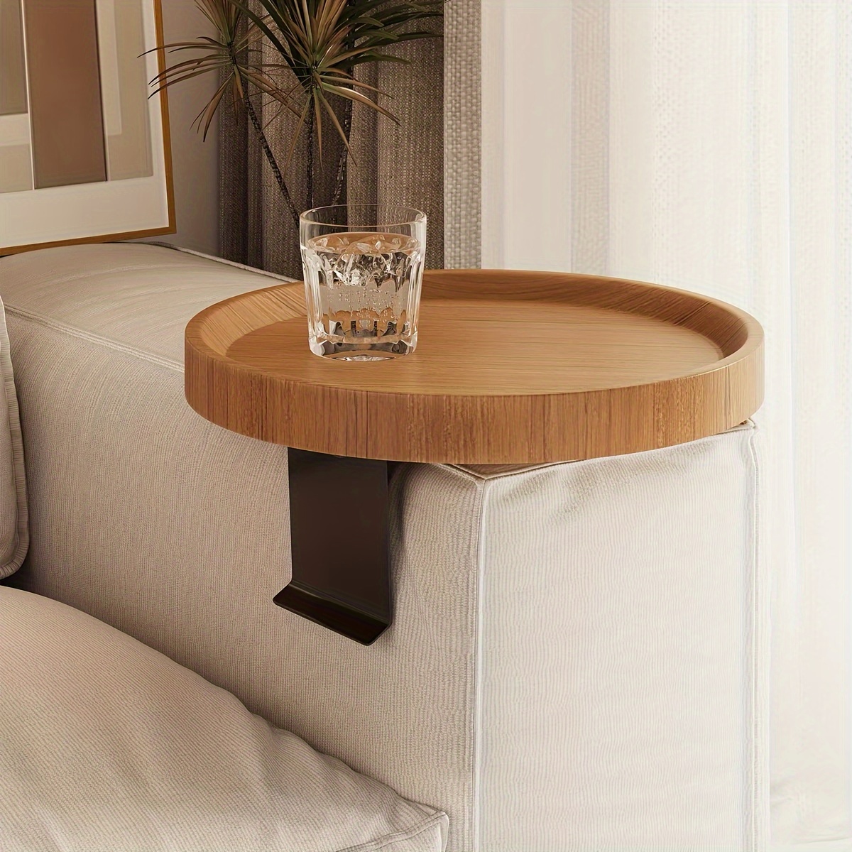 Armstödsbricka soffa | bord för soffarmstöd | justerbar, 30cm ek - bild 2