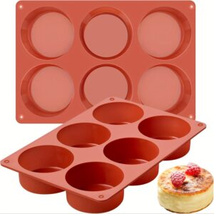 Silikonform rund 6 hål – non-stick muffins- och bakform, BPA-fri och ugnssäker upp till 230 °C