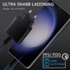 45w usb-c gan snabbladdare med 1m kabel för samsung, iphone, ipad & android svart