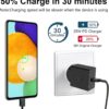 25w usb c snabbladdare med 1m typ c-kabel – kompatibel med samsung galaxy, iphone och ipad (usb-c) svart