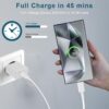 45w usb-c gan snabbladdare med 1m kabel för samsung, iphone, ipad & android vit