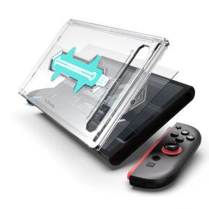 Kristallklart härdat skärmskydd för Nintendo Switch 2 – 9H reptåligt glas med enkel, bubblfri montering och applikationsset