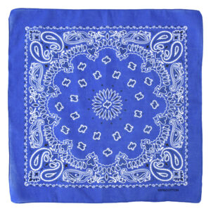 Dubbelsidig Bandana i 100% Bomull – Paisleymönster 55x55 cm, Blå
