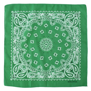 Dubbelsidig Bandana i 100% Bomull – Paisleymönster 55x55 cm, Grön