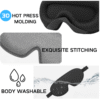 3d sovmask – mörkläggande ögonmask i memory foam för resa & sömn