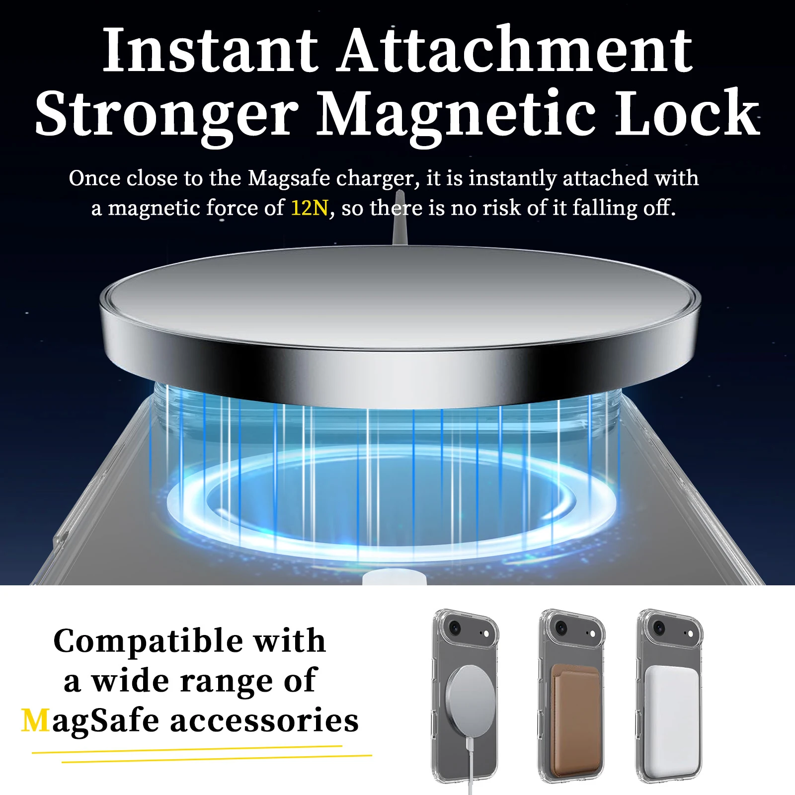 Iphone 17 air magnetiskt mobilskal magsafe kompatibel genomskinligt - bild 5