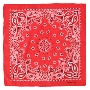 Dubbelsidig Bandana i 100% Bomull – Paisleymönster 55x55 cm, Röd