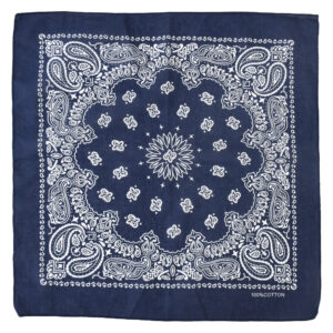 Dubbelsidig Bandana i 100% Bomull – Paisleymönster 55x55 cm, Marinblå
