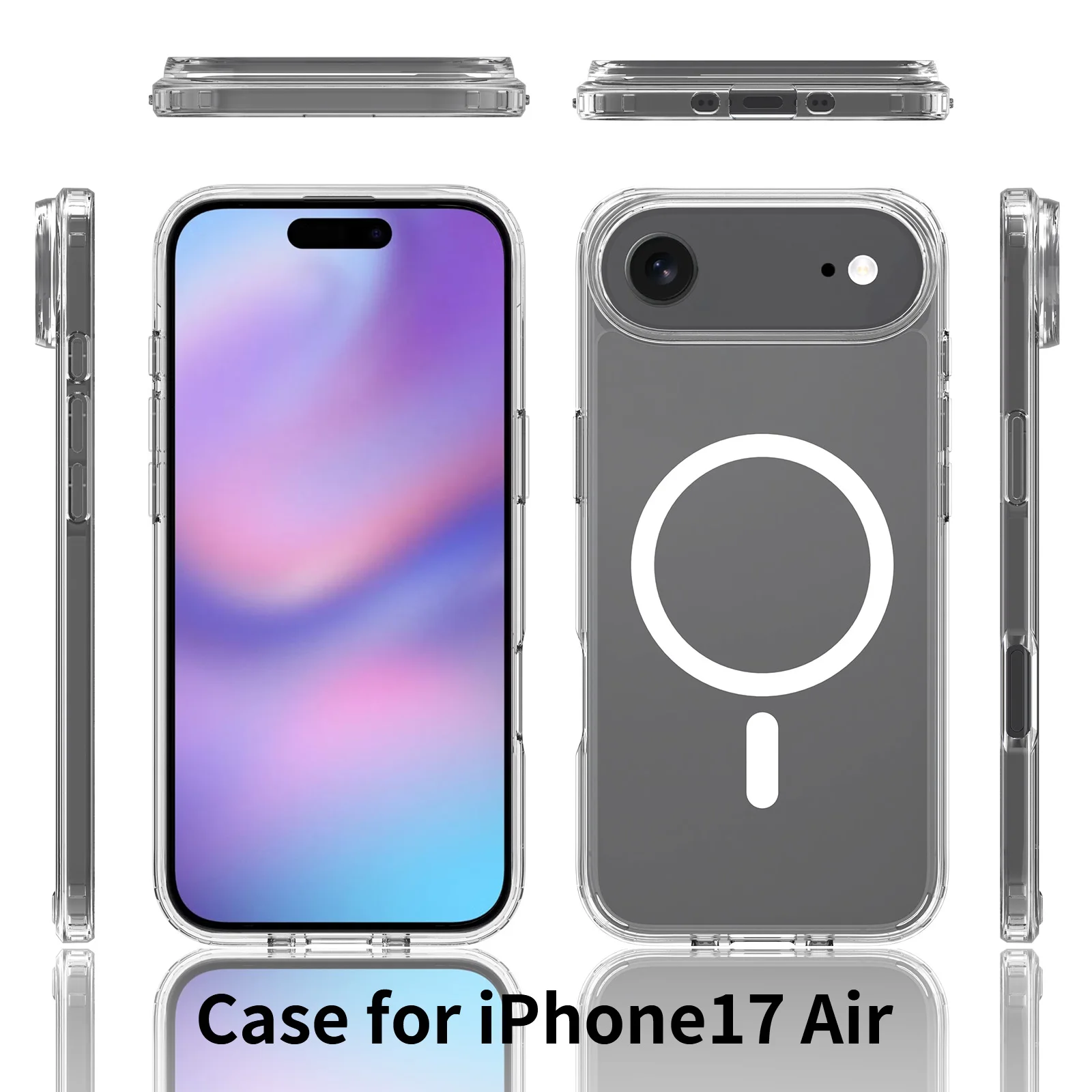 Iphone 17 air magnetiskt mobilskal magsafe kompatibel genomskinligt - bild 6