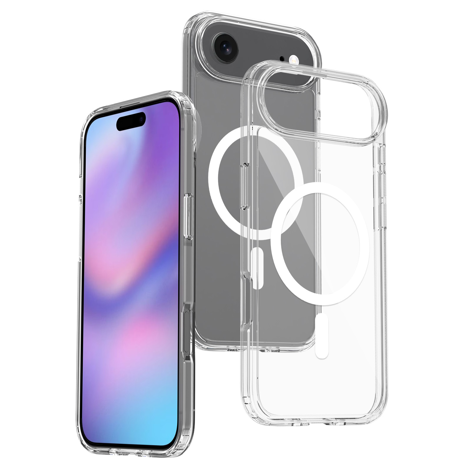 Iphone 17 air magnetiskt mobilskal magsafe kompatibel genomskinligt