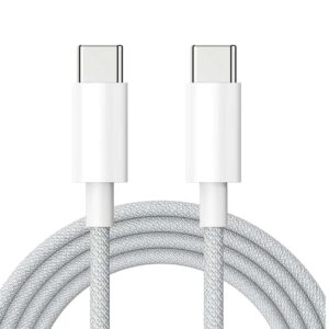 Tålig Flätad 60W USB-C Laddkabel 3m, Vit