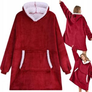 100% Bomull Oversize Blanket Snuggie Röd
