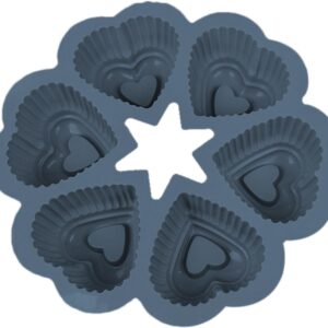 Silikonform för 6st Hjärtformade Muffins och Cupcakes
