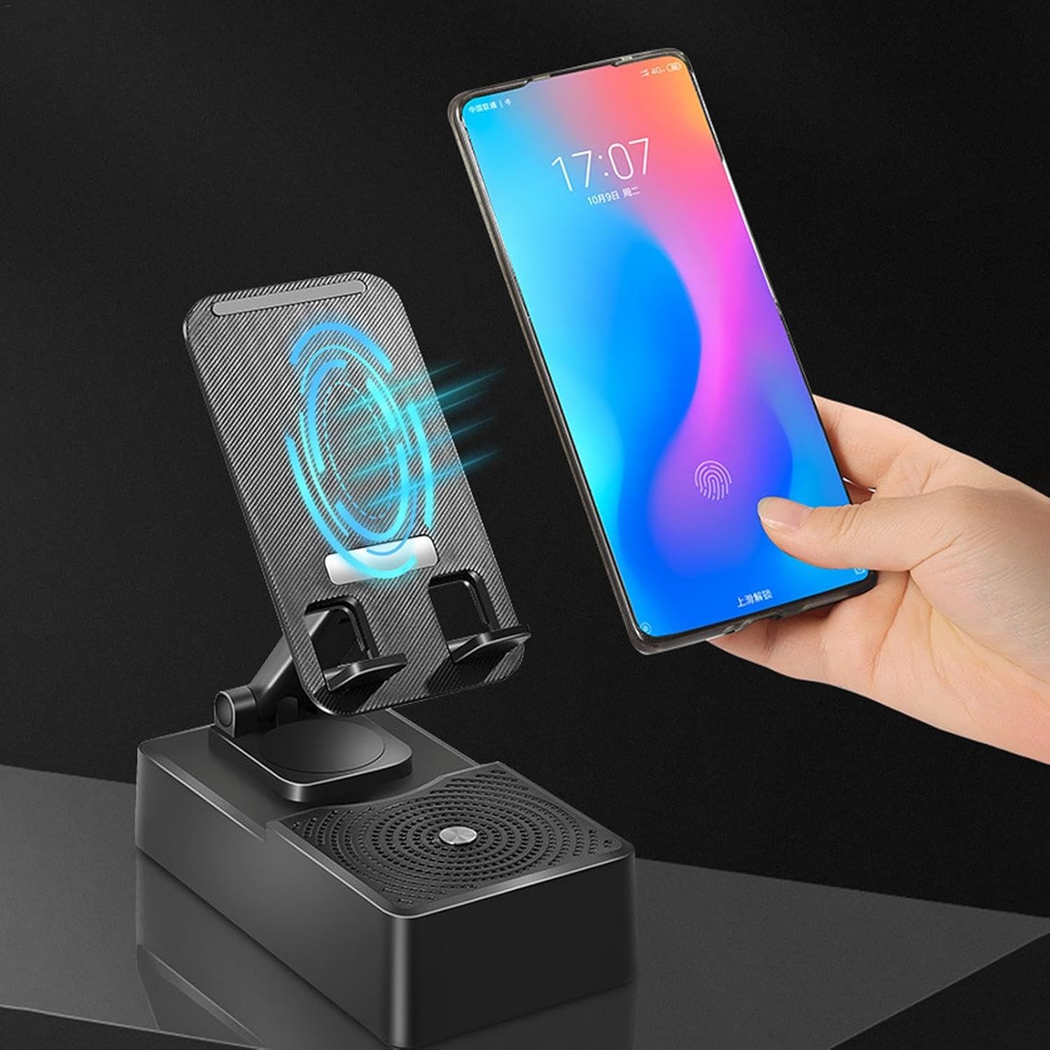 Multifunktionell telefon- och surfplattehållare med bluetooth-högtalare och powerbank - bild 6
