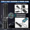 Superstark vit laser ficklampa 10. 000 lm 5000mah uppladdningsbar