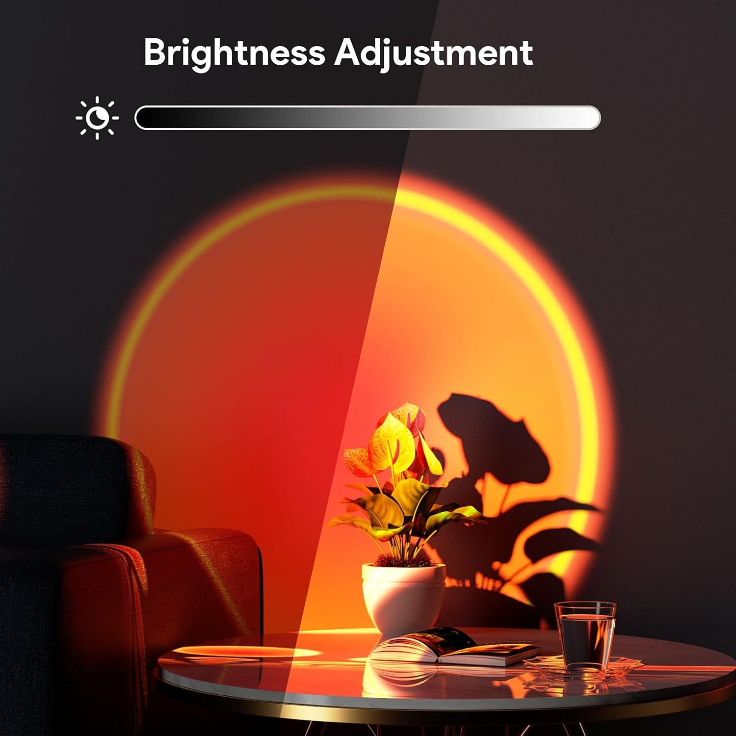 Rgb sunset lampa tripod med fjärrkontroll & app – 16 färger & ljuseffekter - bild 8