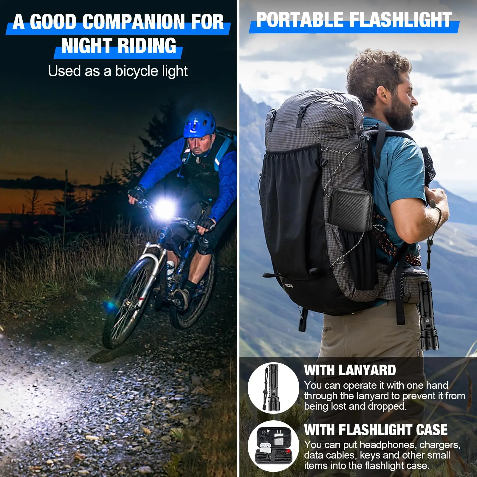 Superstark vit laser ficklampa 10. 000 lm 5000mah uppladdningsbar - bild 8