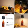 Bordslampa för flaska led – uppladdningsbar flasklampa med touch, 3 färgtemperaturer & dimmer svart