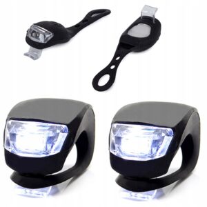 2st LED Cykellampor med Batteri Svart