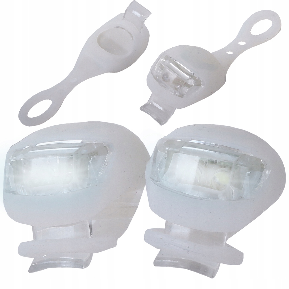 2st led cykellampor med batteri vit