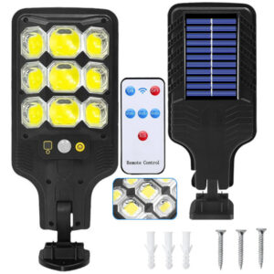 Smart Solcellsdriven Gatlampa med Rörelsesensor & Fjärrkontroll