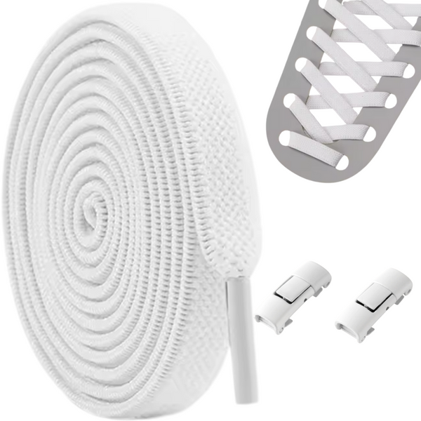 Skosnören utan att knyta 100 cm - bekväma & flexibla vit