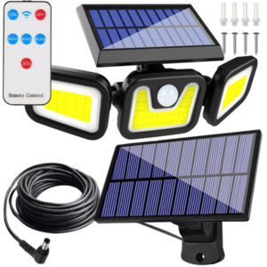 Solcellsdriven Spotlight med Rörelse- och Skymningssensor, Extra Solpanel