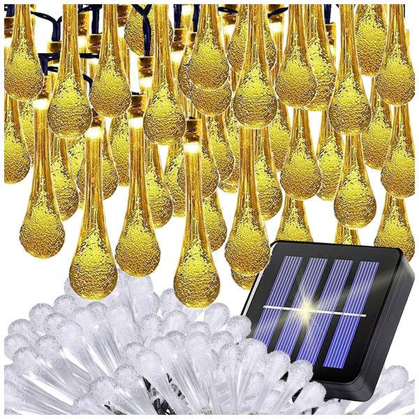 10m 100 led solcellsdriven istappsgirlang för trädgård, terrass & balkong