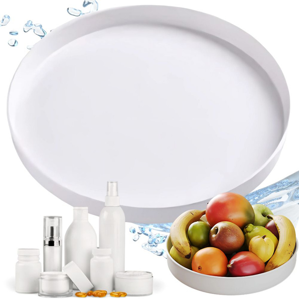 Svängbar bricka 25cm - organisatör för kök & badrum lazy susan vit