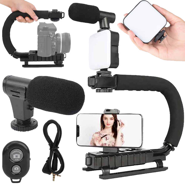 Komplett vlogging kit med stativ, mikrofon & mobilhållare för videoinspelning