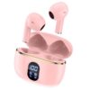 TWS Trådlösa In-Ear Hörlurar ENC, Bluetooth 5.3, LCD-display och Touchkontroller Rosa