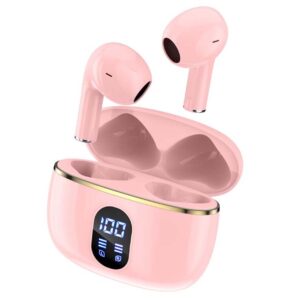 TWS Trådlösa In-Ear Hörlurar ENC, Bluetooth 5.3, LCD-display och Touchkontroller Rosa