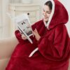 100% bomull oversize blanket snuggie röd