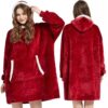 100% bomull oversize blanket snuggie röd