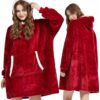 100% bomull oversize blanket snuggie röd