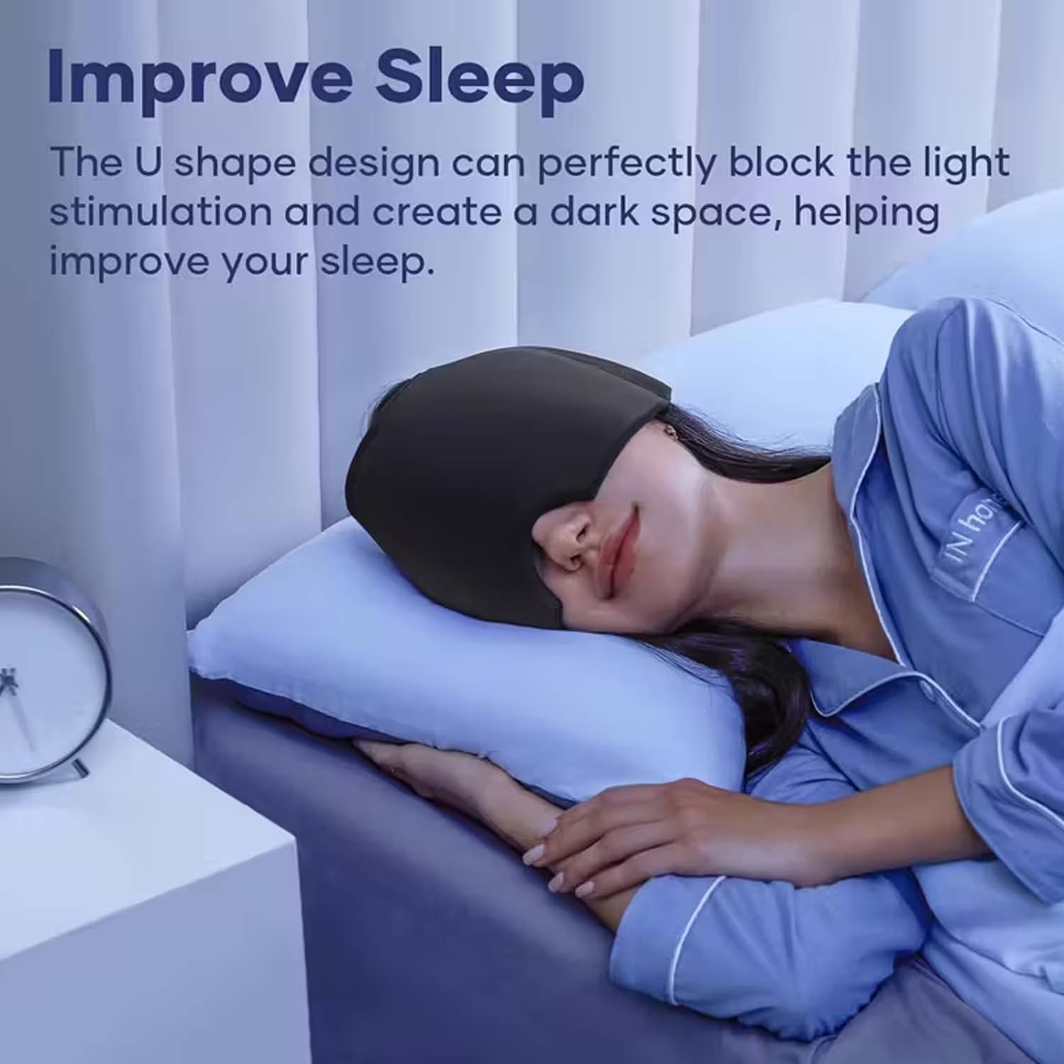 360 heltäckande migränmössa - huvudvärksmössa mot migrän - kylande ögonmask - bild 4