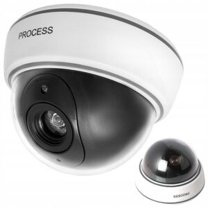 Dummy-kamera dome LED IR Large – realistisk låtsaskamera med blinkande röd LED, vägg- och takmontering