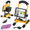 Halogen LED COB 30W arbetslampa – uppladdningsbar floodlight med stativ, 3 ljuslägen och IP65 väderskydd